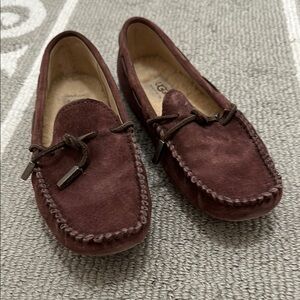 UGG Brown Flats & Loafers with Suede Material and Moccasin Construction